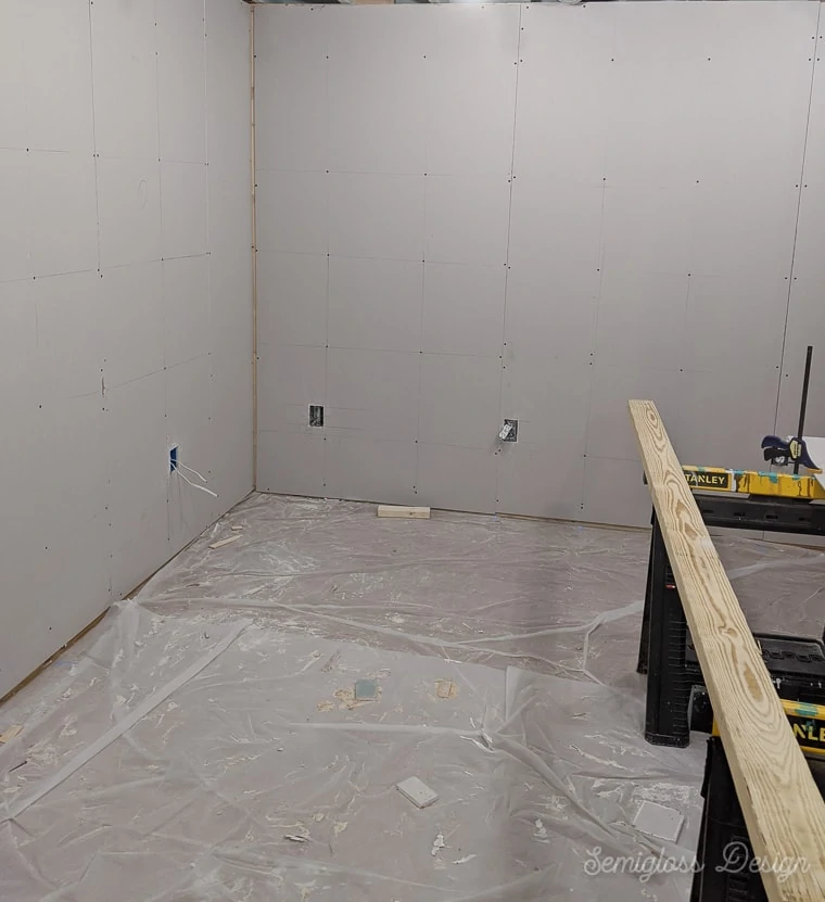 finished drywall panels in basement