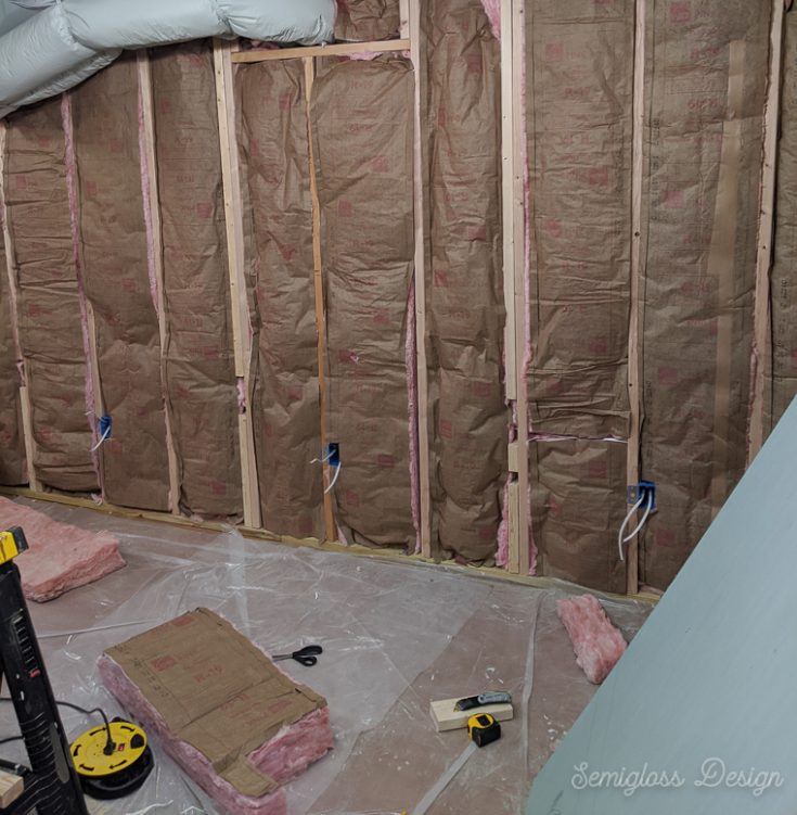 Insulating Basement Walls with Fiberglass Batting Semigloss Design