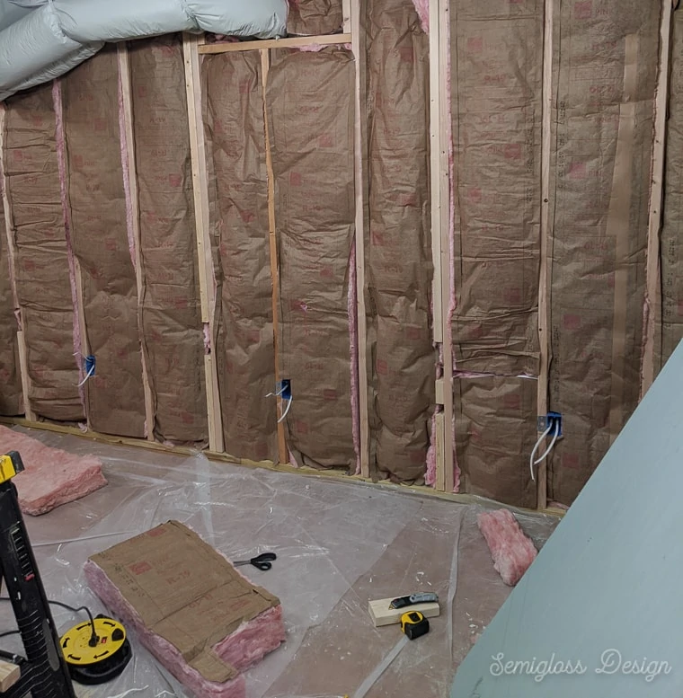 finished insulated walls in basement