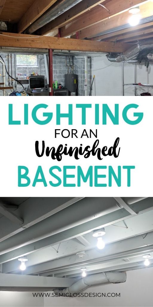 unfinished lighting basement collage