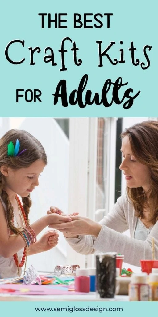 mom and daughter crafting together