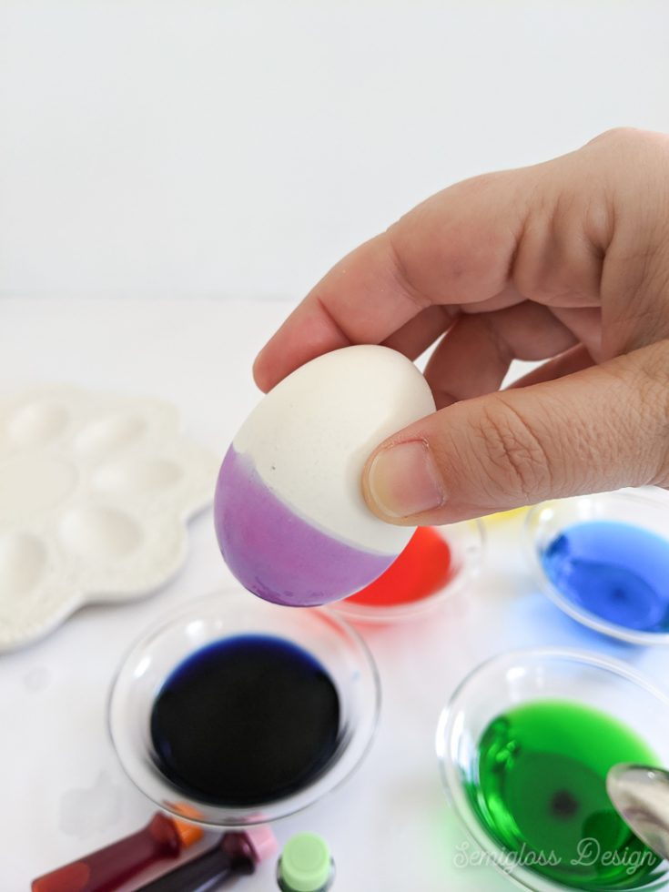 How to Dye Eggs with Food Coloring Color Blocked Eggs