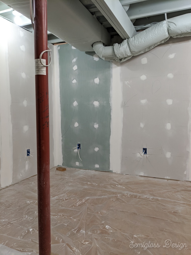 finished drywall in basement