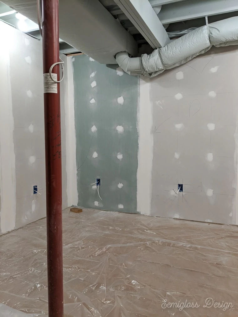 finished drywall in basement