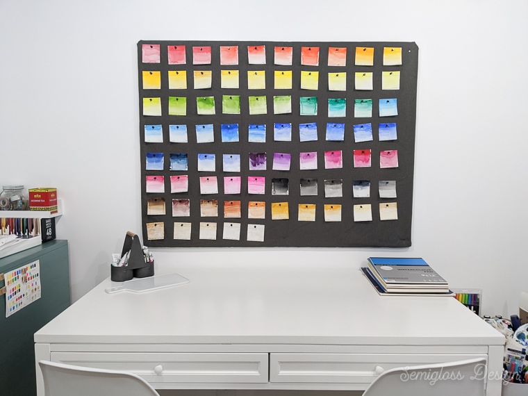 DIY Pinboard with Watercolor Swatches