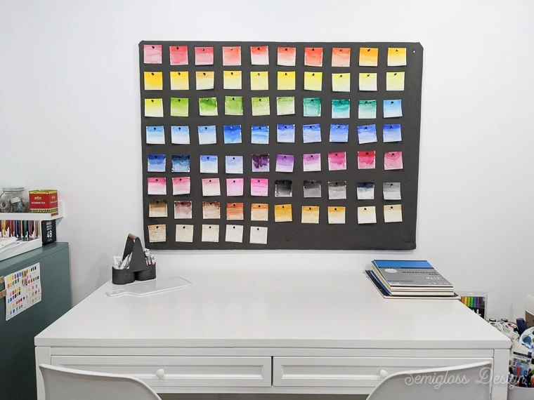 DIY Pinboard with Watercolor Swatches