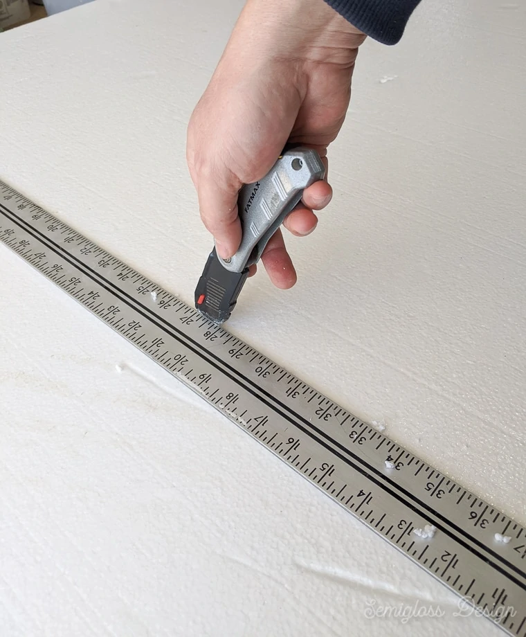 cutting insulation foam board with utility knife