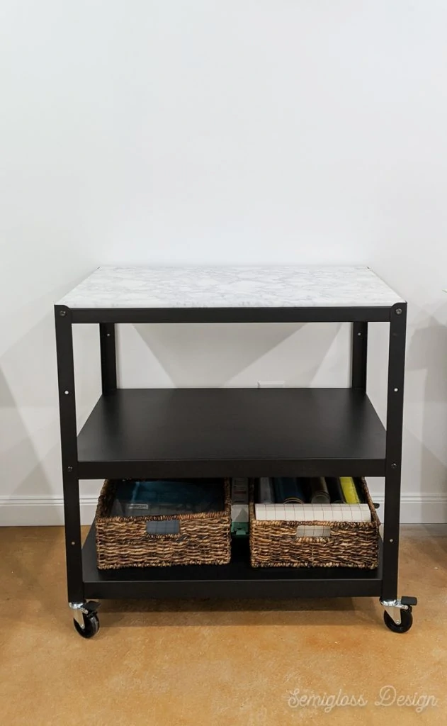 ikea bror hack with faux marble top