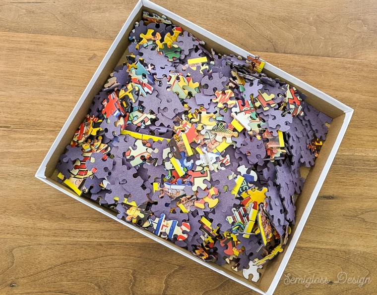 puzzle pieces in a box
