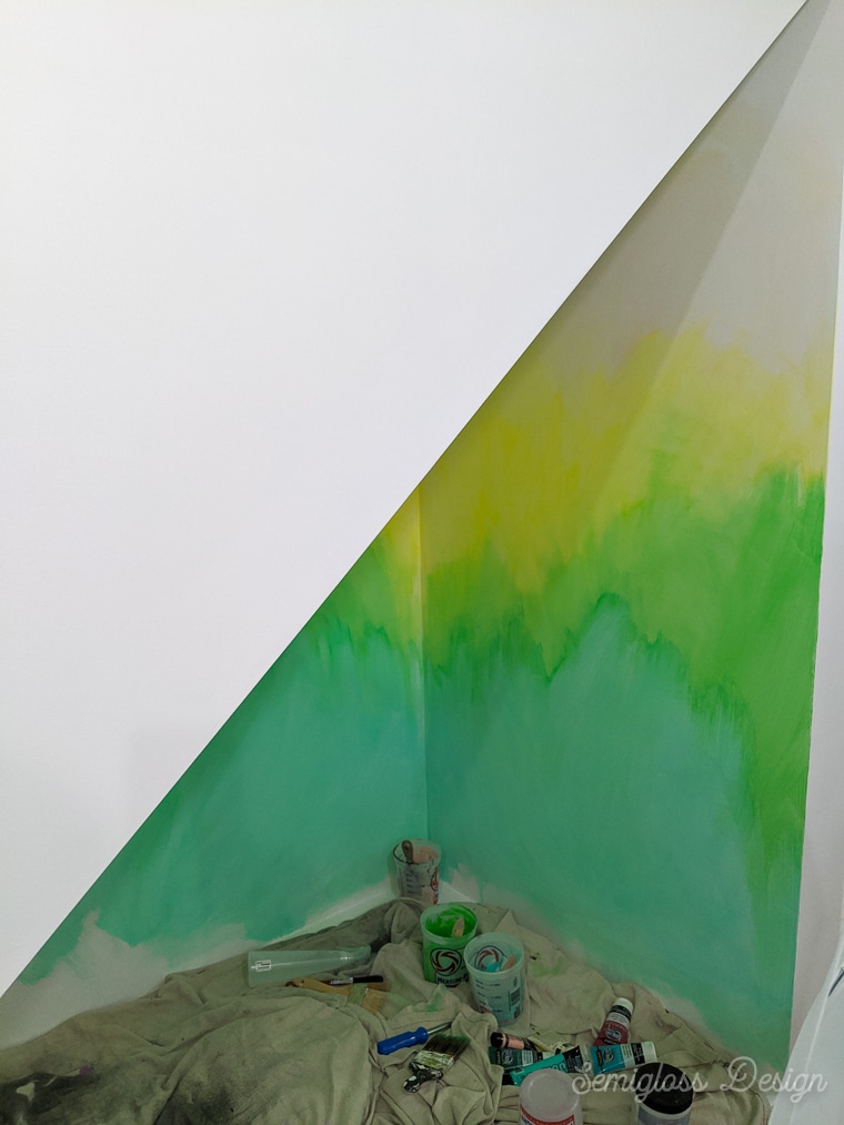 DIY Lazure Painting Mural: Rainbow Watercolor Effect - Semigloss Design