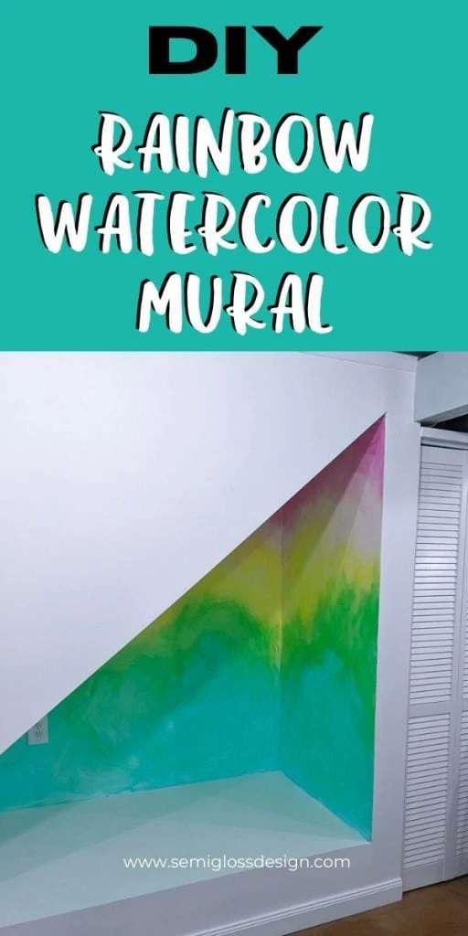 pin image - DIY rainbow watercolor mural