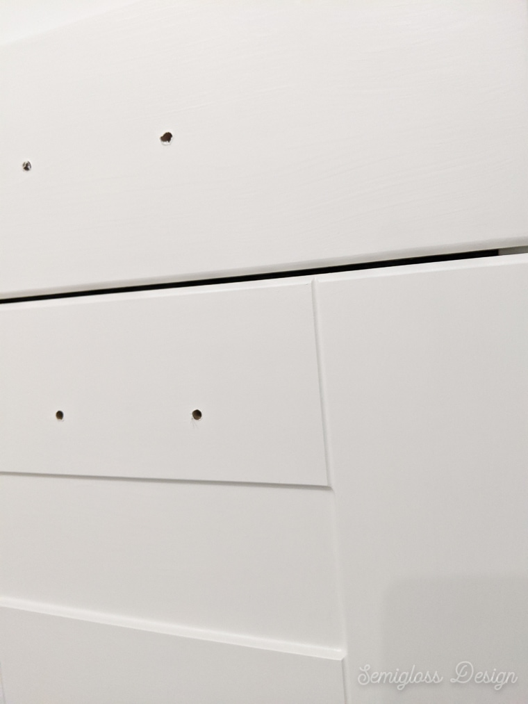 handles removed to paint cabinets