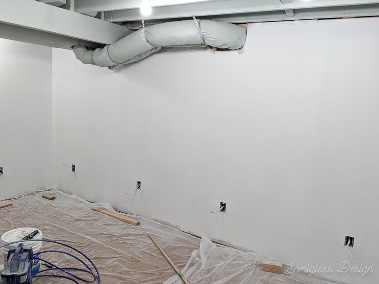 sprayed white walls
