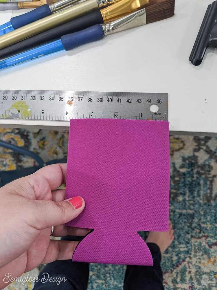 measuring a koozie 
