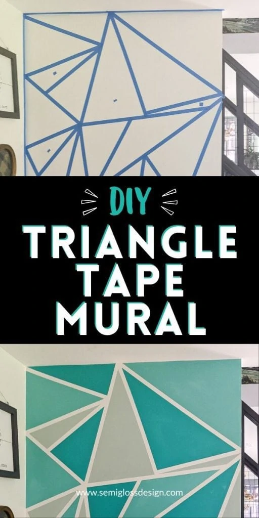 pin image - triangle wall mural with tape collage