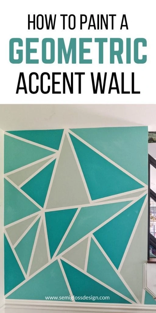 pin image - teal triangle accent wall