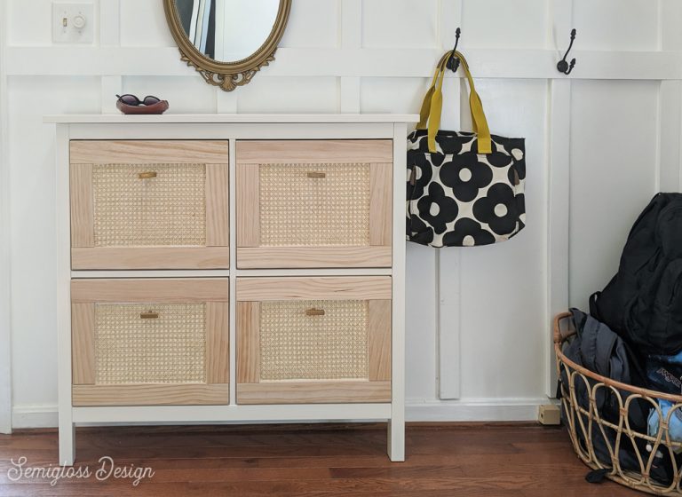 IKEA Hemnes Shoe Cabinet Hack: Adding Cane Panels