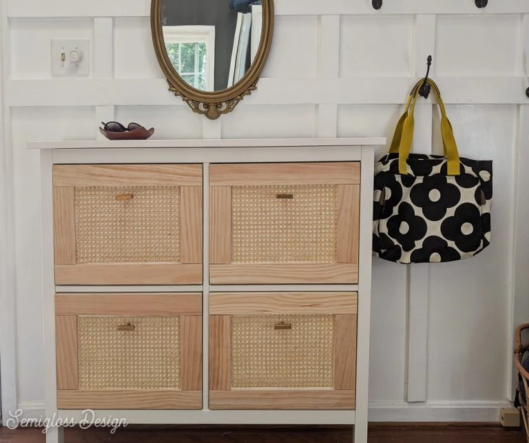 pin image - cane panels on ikea shoe cabinet