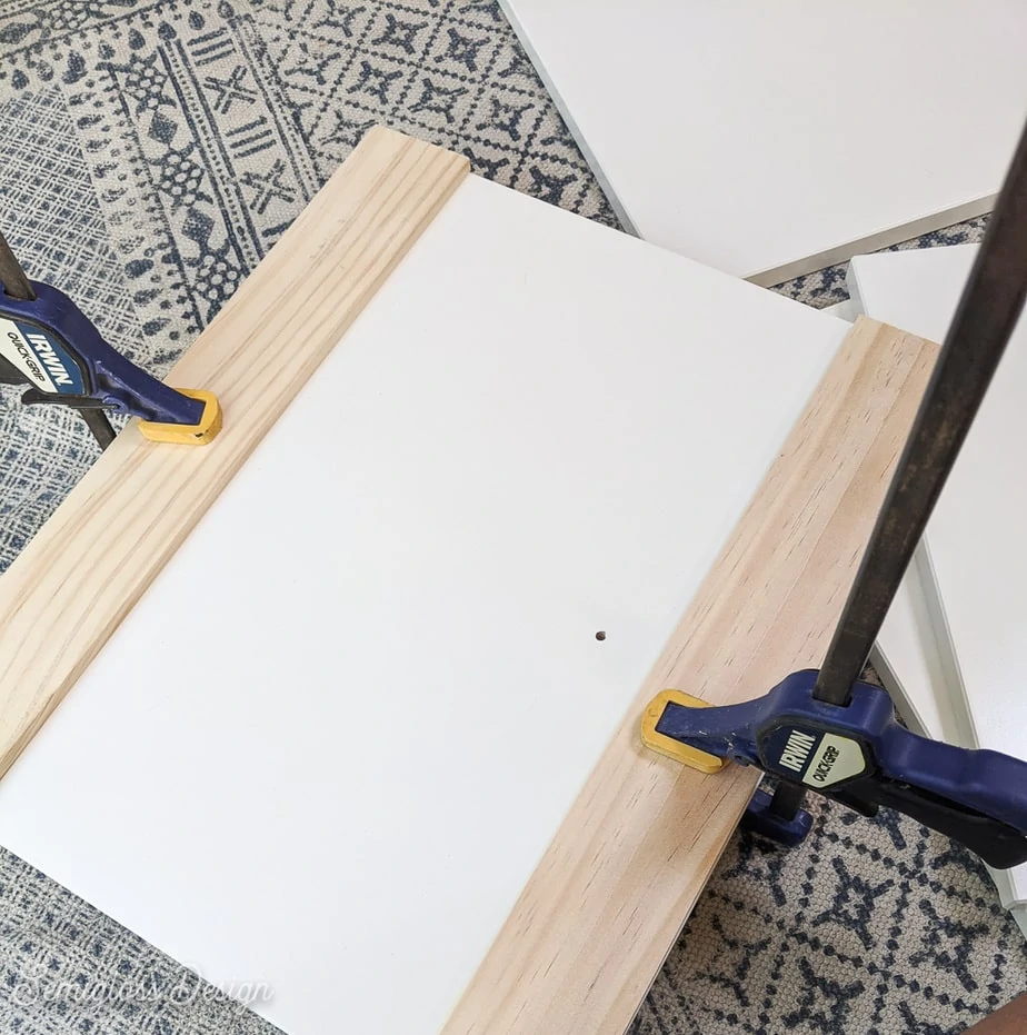 clamping wood to drawer panel