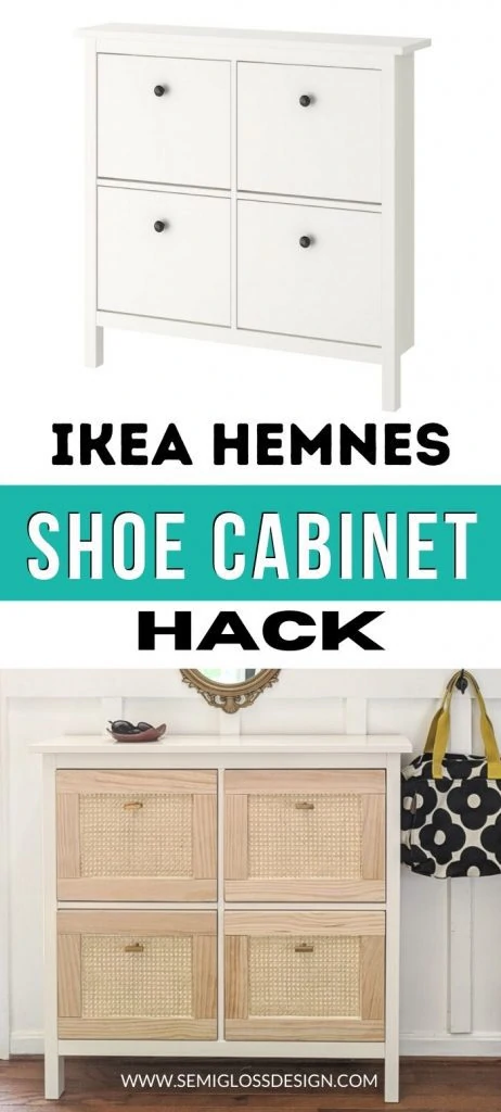 pin image - IKEA hemnes shoe cabinet hack collage