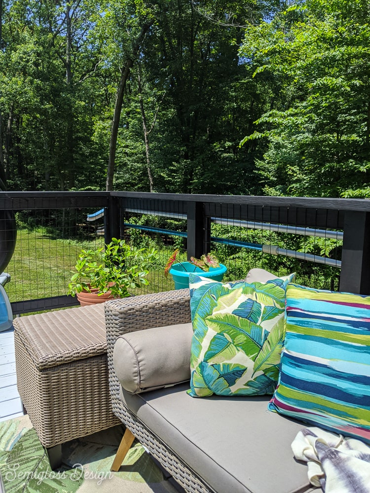 view from the deck into the forest