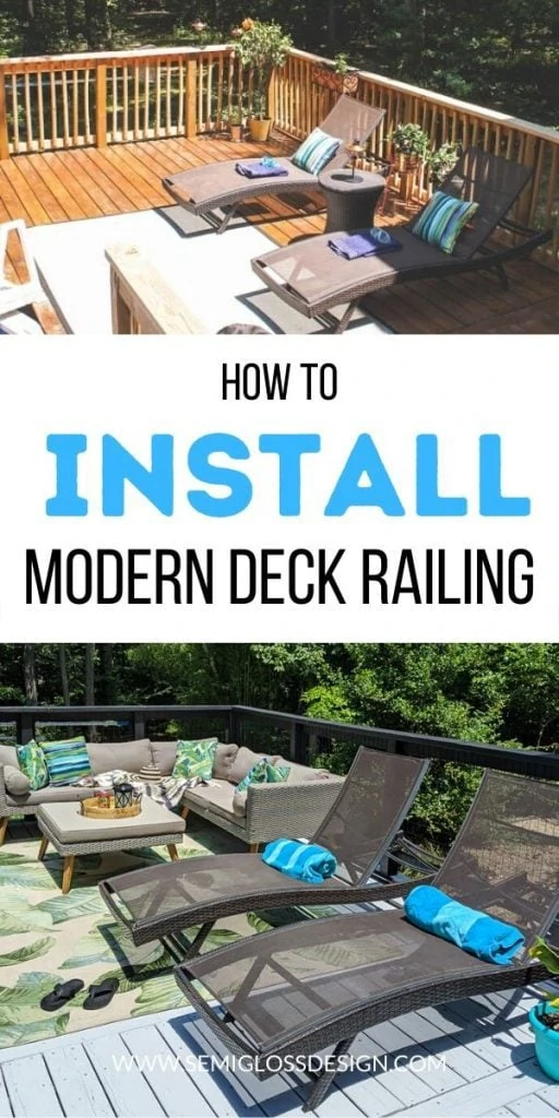 pin image - deck railing makeover before and after