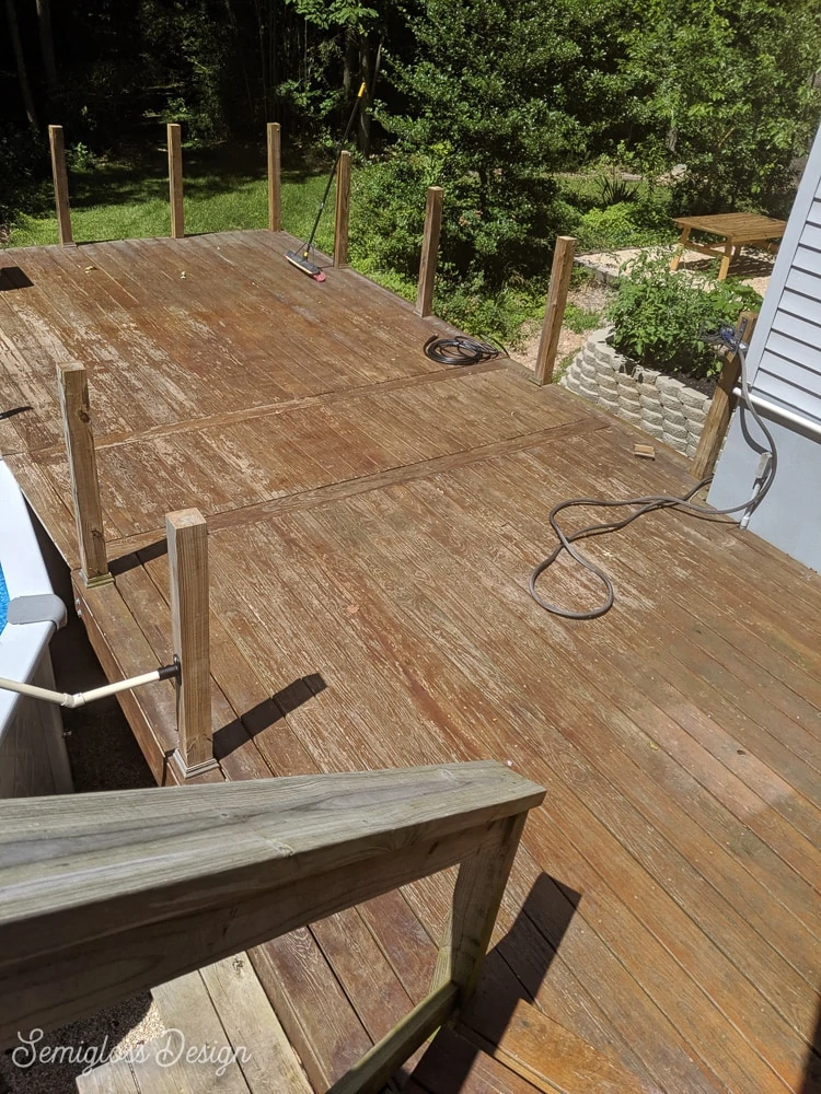 deck before powerwashing