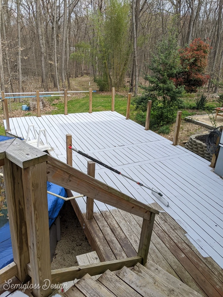 painting deck with gray paint