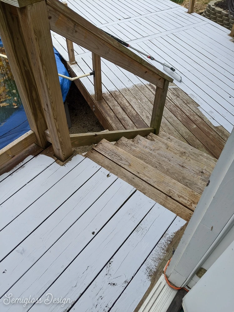 deck being painted gray