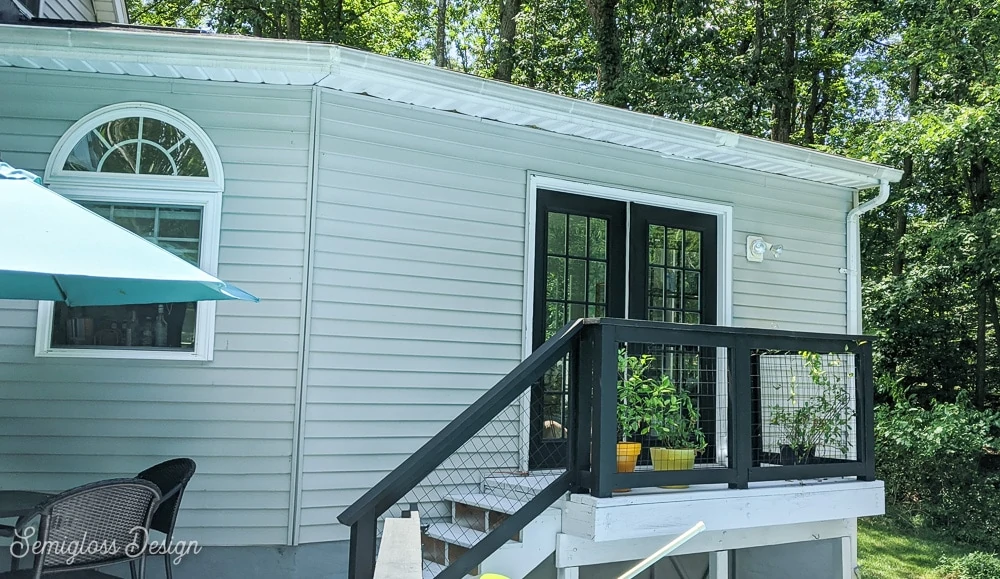 painted french doors on deck