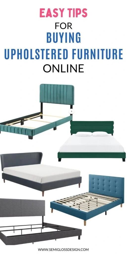 pin image - collage of upholstered beds