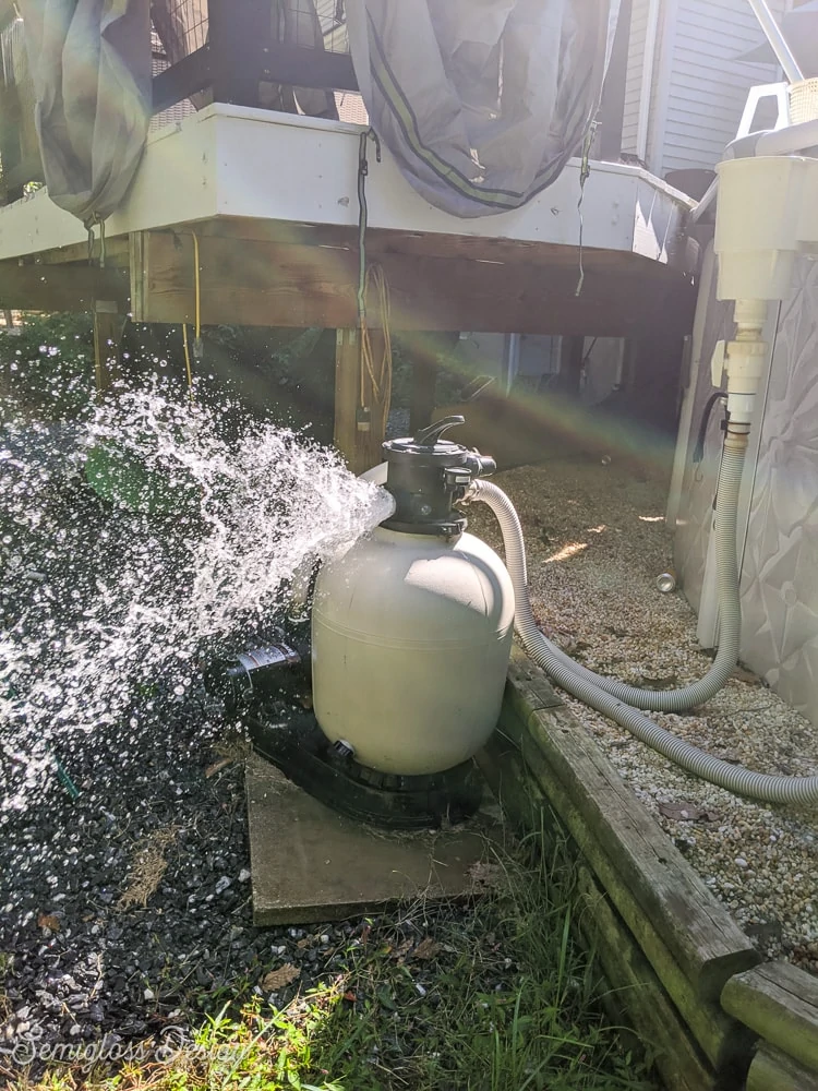 pool pump releasing water