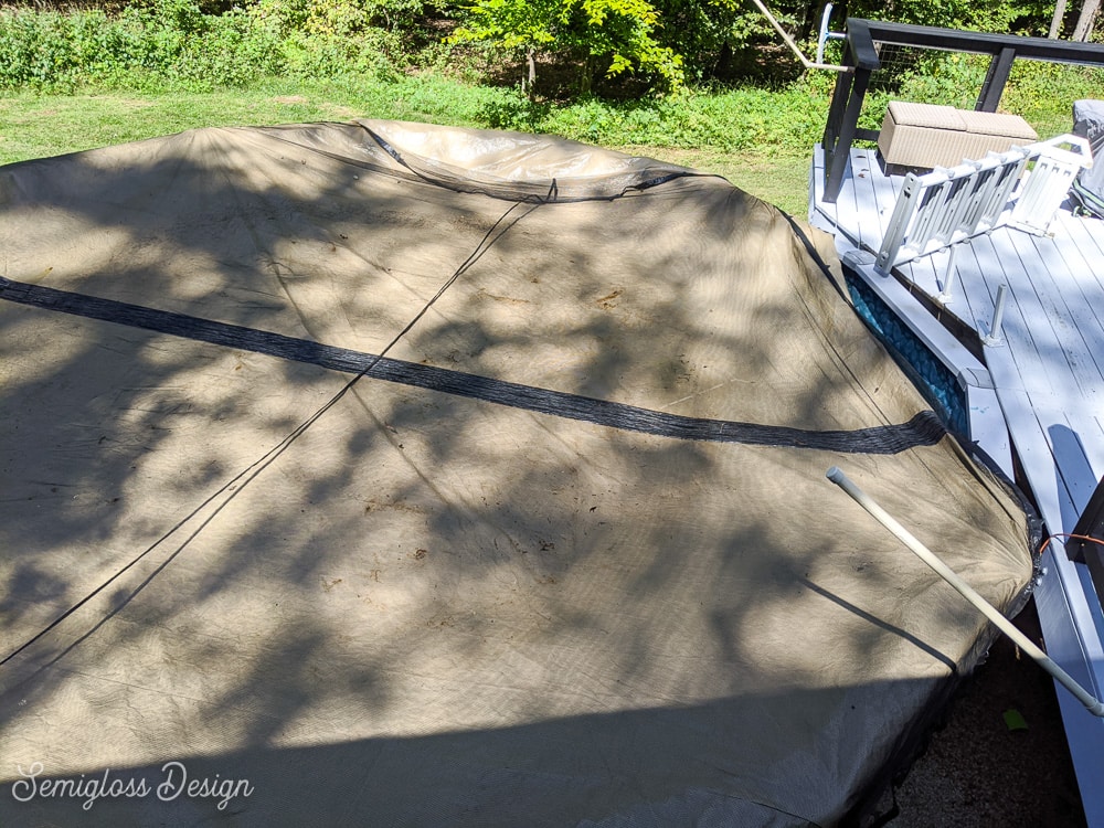 pool with tarp and leaf net