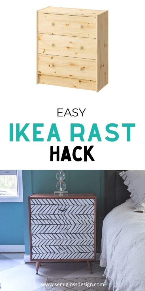 How to Use Peel and Stick Wallpaper on Furniture: IKEA Rast Hack