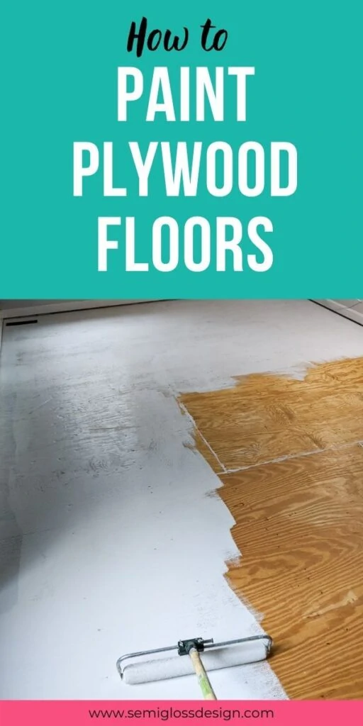 pin image - plywood floor being painted gray