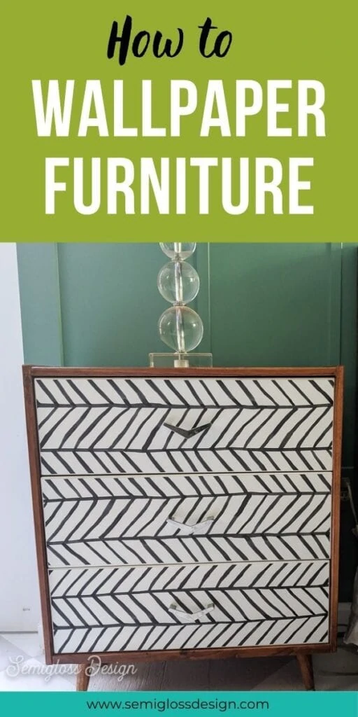 pin image - using peel and stick wallpaper on furniture