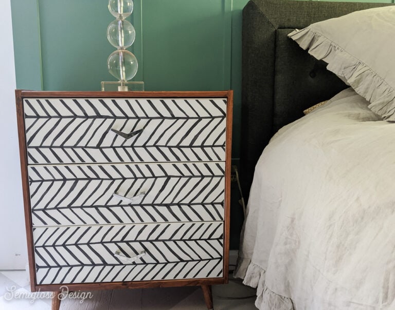 How to Use Peel and Stick Wallpaper on Furniture: IKEA Rast Hack