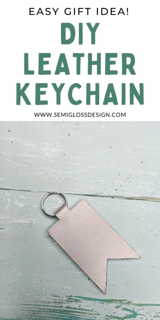 pin image - leather keychain with text overlay