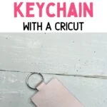 pin image - leather keychain on wood background