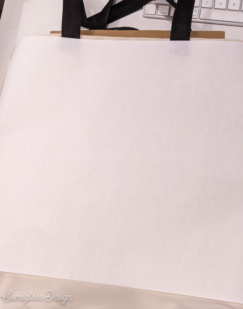 butcher paper over totebag