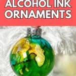 green and yellow swirl ornament