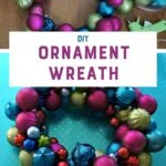 collage of colorful wreath in progress and finished wreath