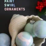 pastel paint swirl ornaments in seashell bowl