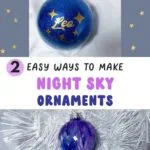 collage of night sky galaxy ornaments