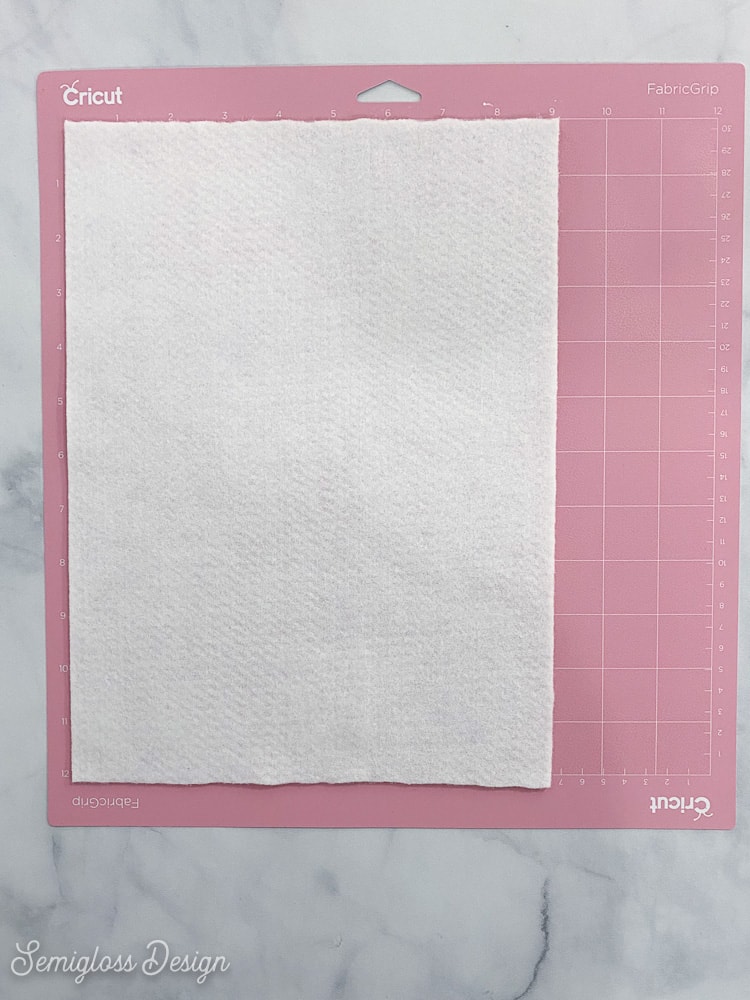 white felt on pink Cricut mat