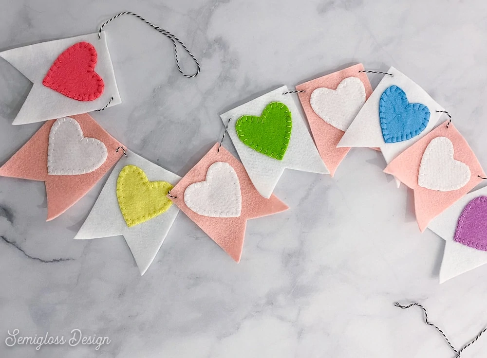 heart banner on marble background