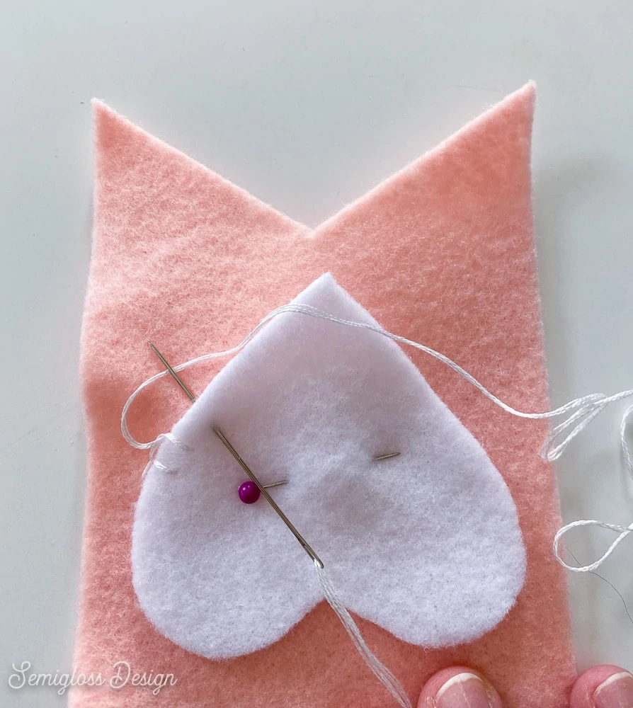 blanket stitch on felt heart