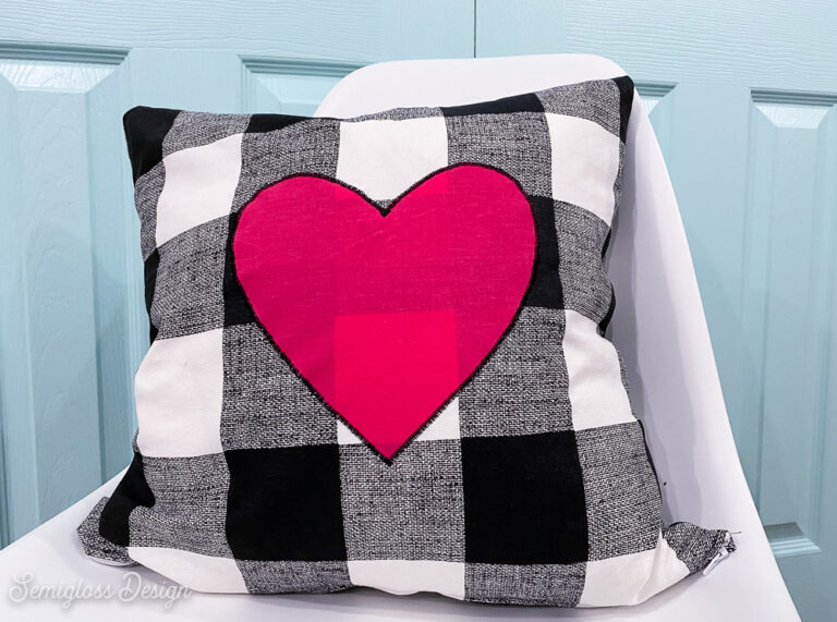 pillow with hot pink heart