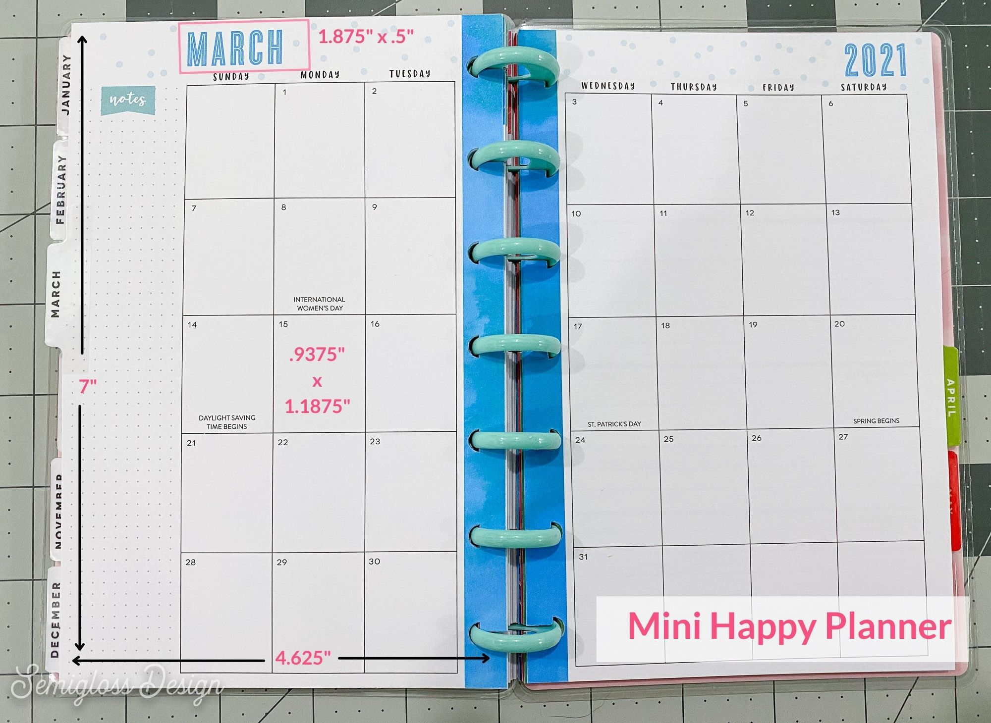 Happy Planner Box Sizes for Stickers Updated for 2022 Semigloss Design