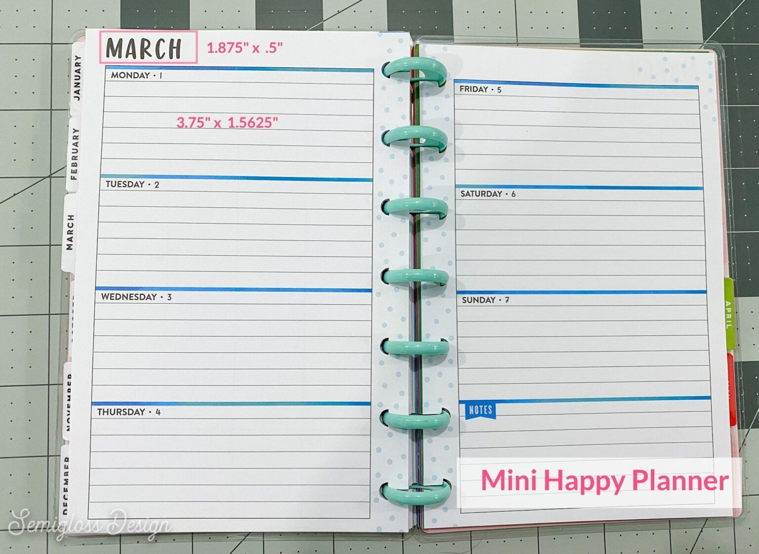 Happy Planner Box Sizes for Stickers Updated for 2022 Semigloss Design